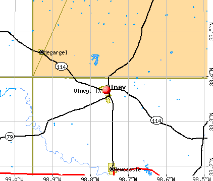 Olney, TX map