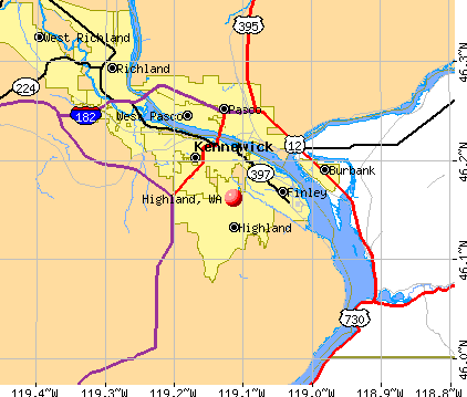 Highland, WA map