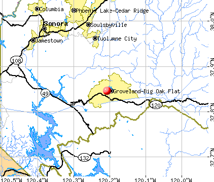Groveland-Big Oak Flat, CA map