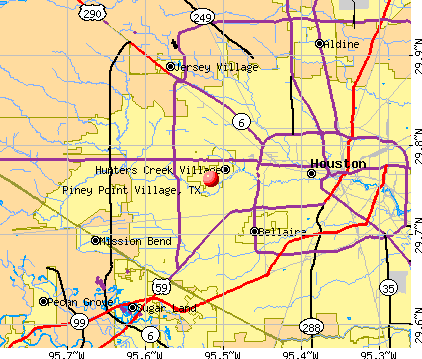 Piney Point Village, TX map