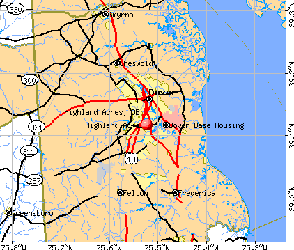 Highland Acres, DE map