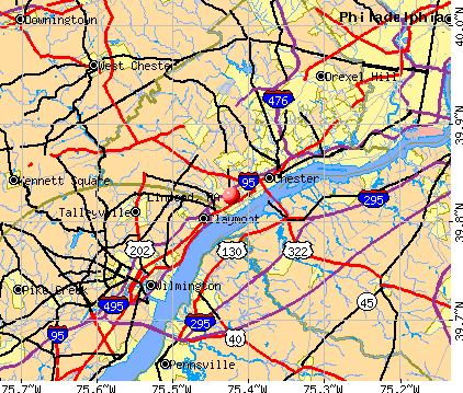 Linwood, PA map