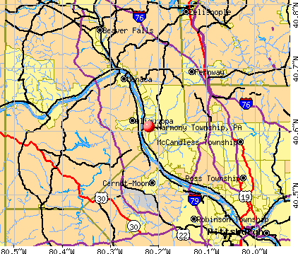 Harmony Township, PA map
