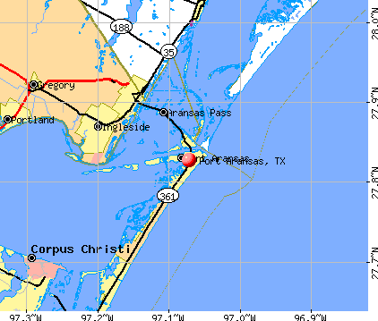 Port Aransas, TX map