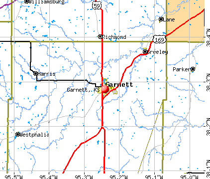 Garnett, KS map