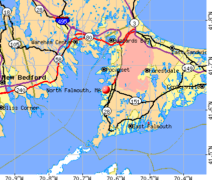 North Falmouth, MA map