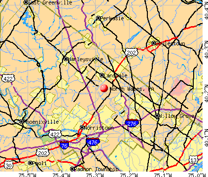 North Wales, PA map