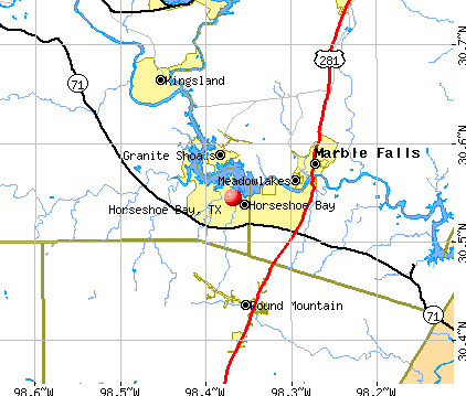 Horseshoe Bay, TX map