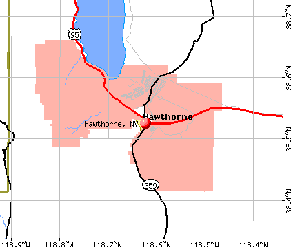 Hawthorne, NV map