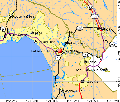 Watsonville, CA map