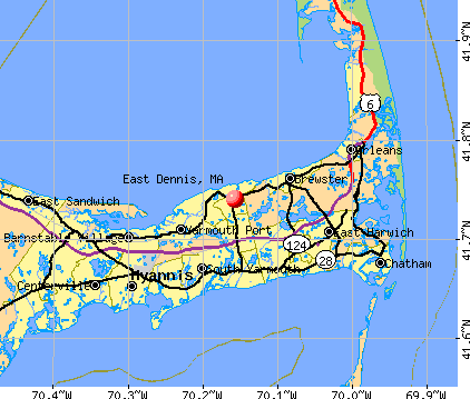 East Dennis, MA map
