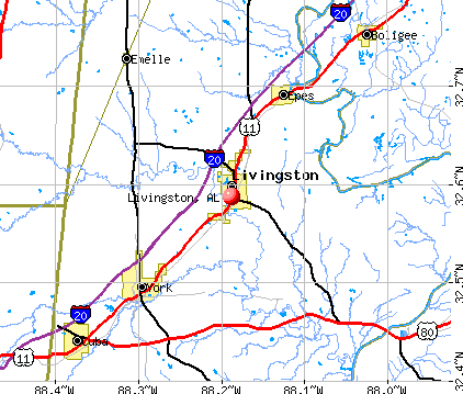 Livingston, AL map
