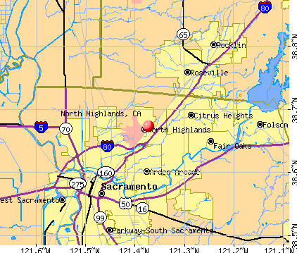 North Highlands, CA map