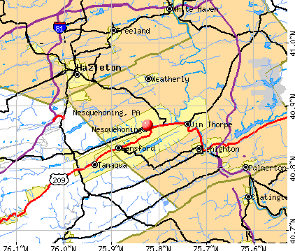 Nesquehoning, PA map