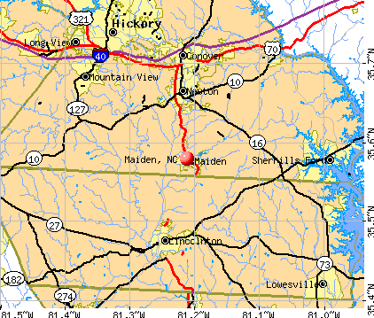 Maiden, NC map