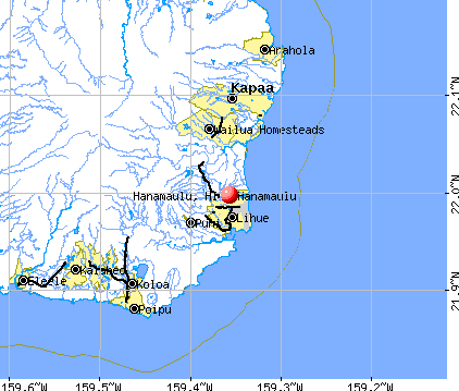 Hanamaulu, HI map