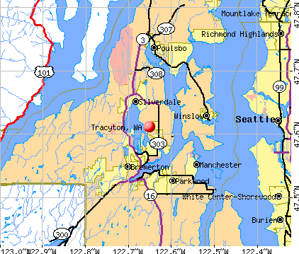 Tracyton, WA map