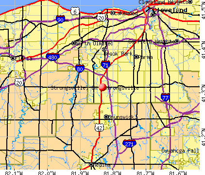 Strongsville, OH map