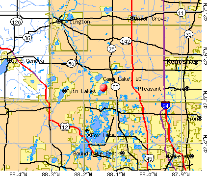 Camp Lake, WI map