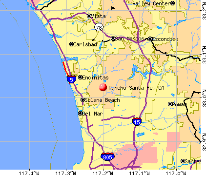 Rancho Santa Fe, CA map