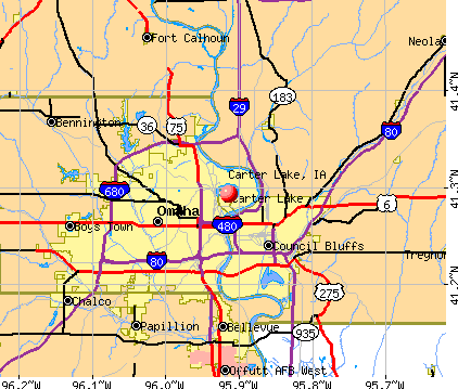 Carter Lake, IA map