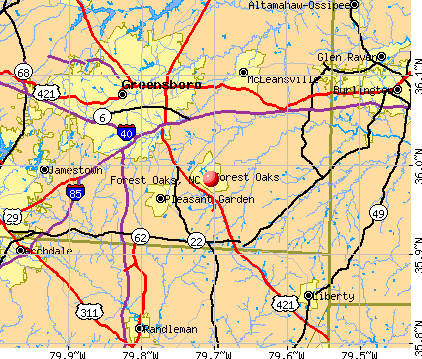 Forest Oaks, NC map