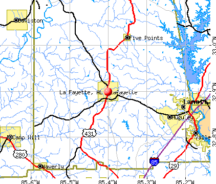 La Fayette, AL map