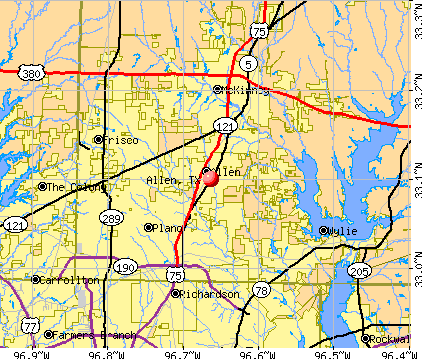 Allen, TX map