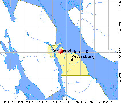 Petersburg, AK map