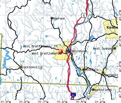 West Brattleboro, VT map