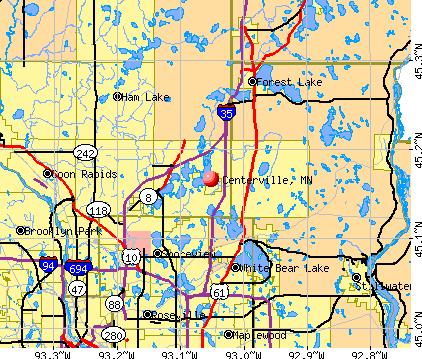 Centerville, MN map