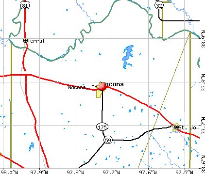 Nocona, TX map