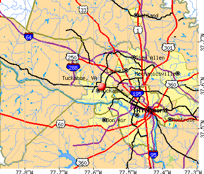 Tuckahoe, VA map