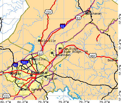 Blue Ridge, VA map