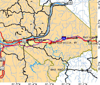 Barboursville, WV map