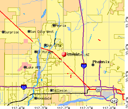 Glendale, AZ map