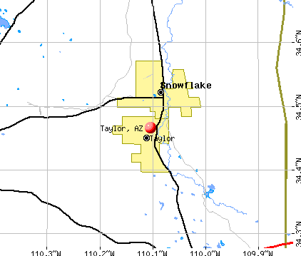 Taylor, AZ map