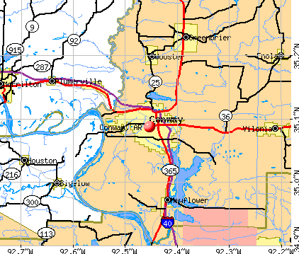 Conway, AR map