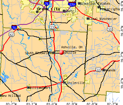 Ashville, OH map
