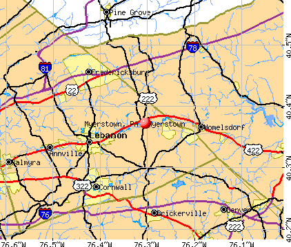 Myerstown, PA map