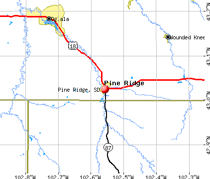 Pine Ridge, SD map