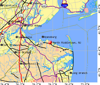North Middletown, NJ map