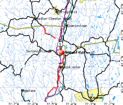 Bellows Falls, VT map