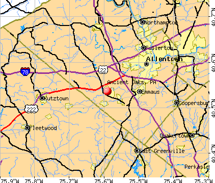 Ancient Oaks, PA map