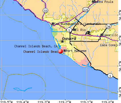 Channel Islands Beach, CA map