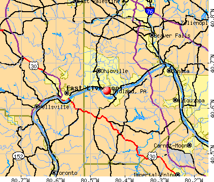 Midland, PA map