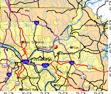 Verona, PA map
