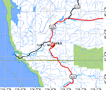 Forks, WA map