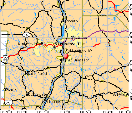 Follansbee, WV map