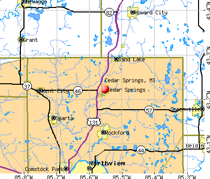 Cedar Springs, MI map